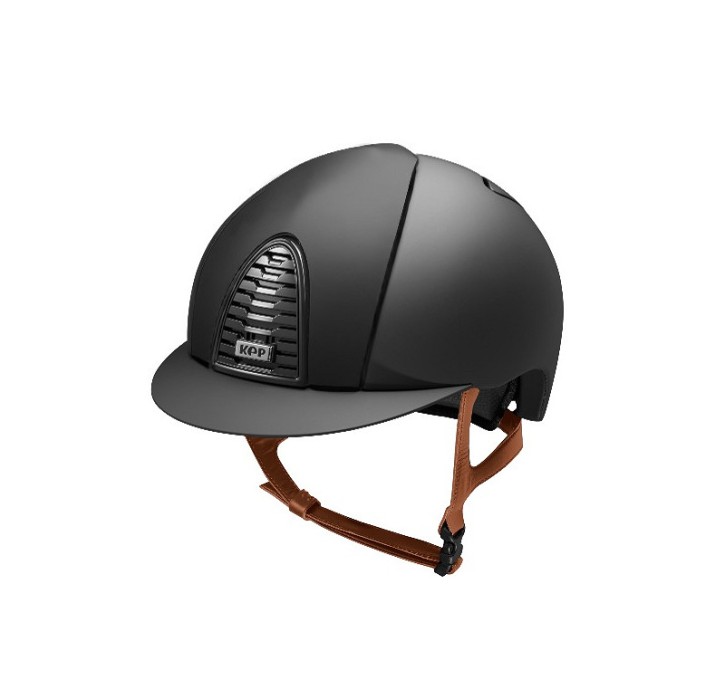 KEP Reithelm Cromo 2.0 m. Inlay matt schwarz m beigen Kinnriemen