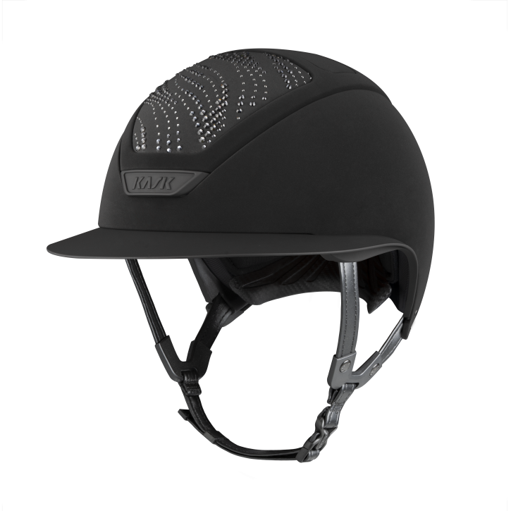 Kask Reithelm Star Lady Flow Crystals Hunter Schwarz Graphite