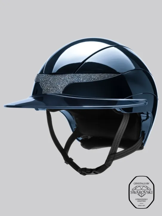Equiline Reithelm Xanto Blau Glänzend mit Swarovski-Details