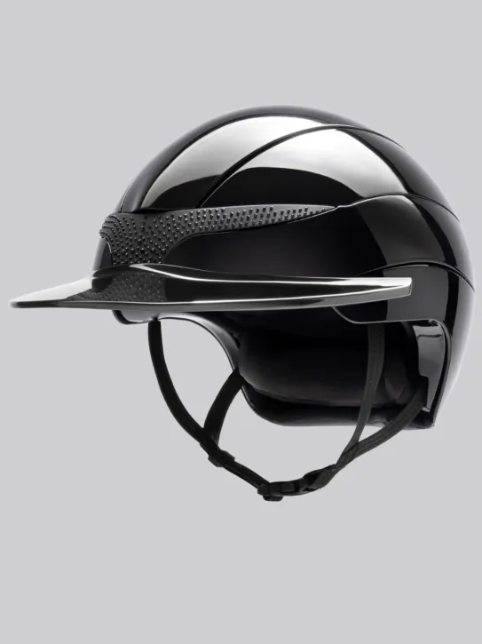 Equiline Reithelm Xanto Sonnen-Visier Schwarz Glänzend Swarovski-Steine