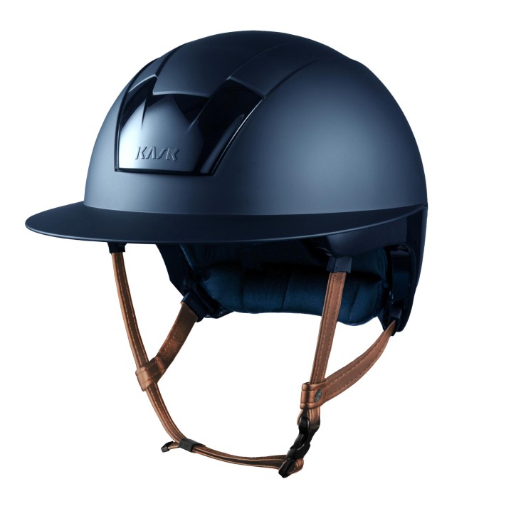 KASK Reithelm KOOKI LADY mit Inlay Matt Navy - Kinnriemen Beige
