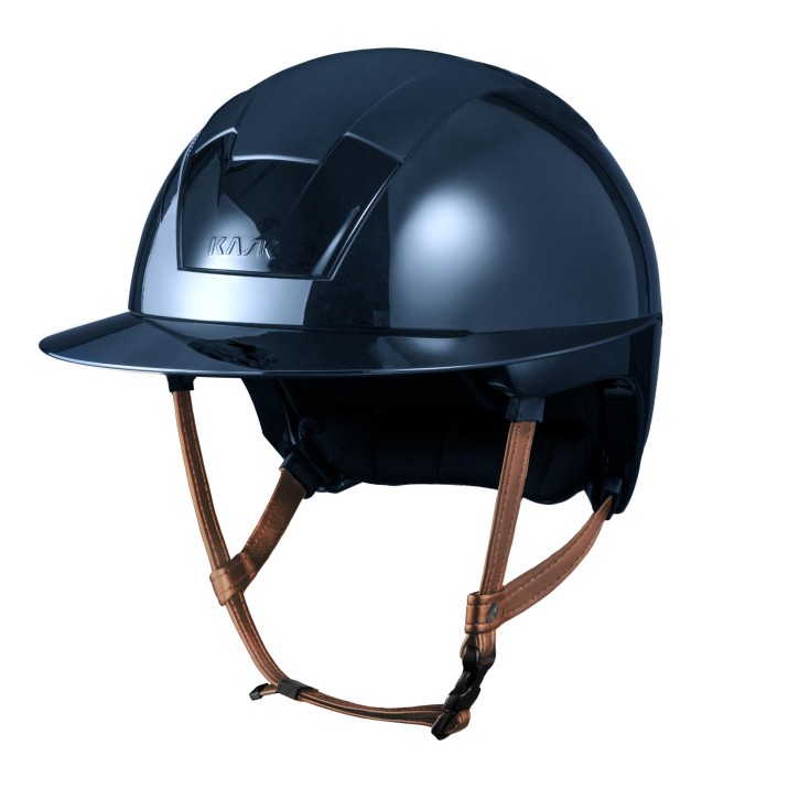 KASK Reithelm KOOKI LADY mit Inlay Glänzend Navy - Kinnriemen Beige