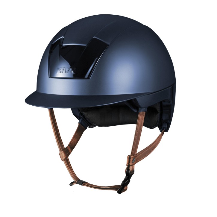 KASK Reithelm KOOKI Matt Navy mit Inlay und beigem Kinnriemen