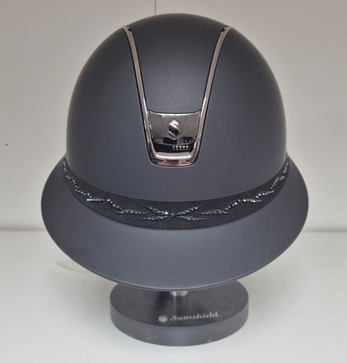 Samshield Miss Shield Shadowmatt 2.0 schwarz Konfiguration Front Band flower swarovski