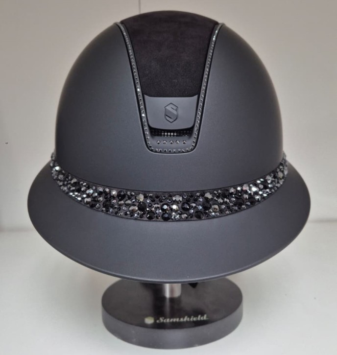 Samshield Miss Shadowmatt 2.0 schwarz Top Alcantara, Front Glacier, 300 Swarovskis