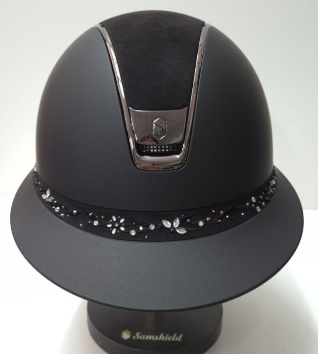 Samshield Miss Shield Shadowmatt mit Swarovski Flower Jewelry Frontalband & Alcantara Top
