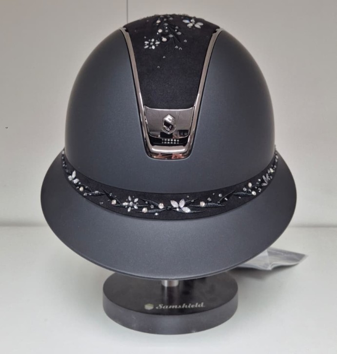 Samshield Miss Shield Shadowmatt mit Flower Swarovski Jewelry Top & Frontband schwarz