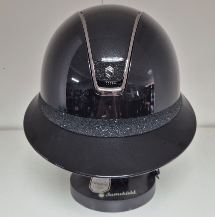Samshield Miss Shadowglossy 2.0 Chrome Blazon & Frontal Band Crystal Fabric schwarz