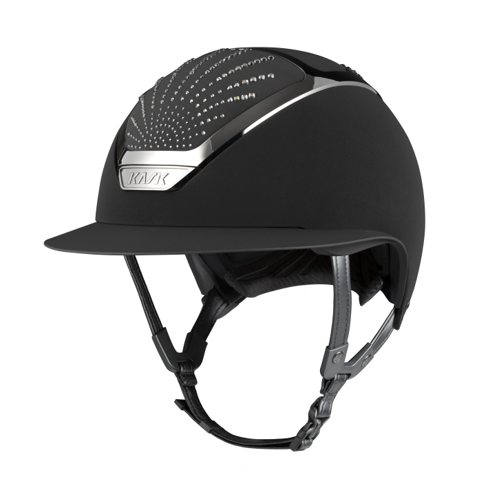 Kask Reithelm Star Lady Origin Crystals Chrome Schwarz Graphite