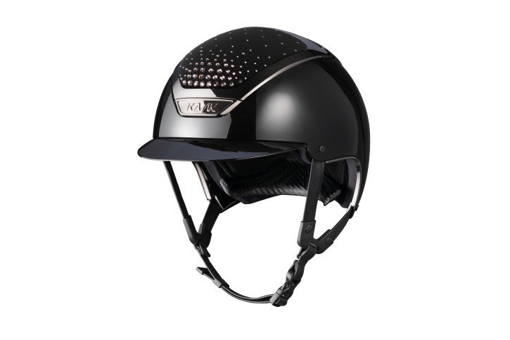 Kask Reithelm Dogma Passage Crystals Pure Shine Schwarz Vintage Rose