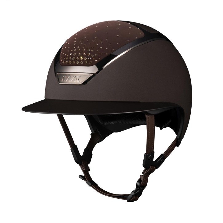 Kask Star Lady Chrome Braun Crystals Passage Swarovski® Greige – Luxuriöser Damen Reithelm