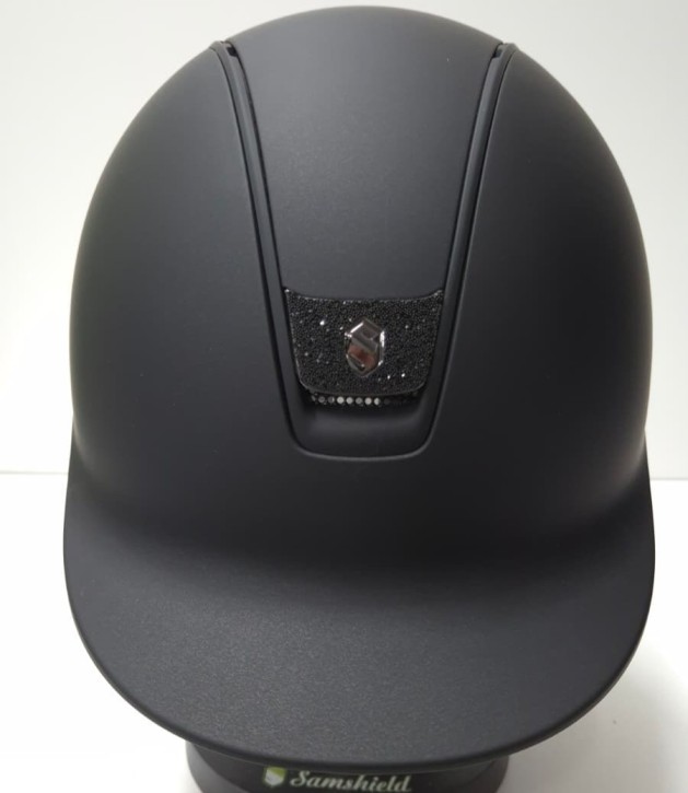 Shadowmatt 2.0 Reithelm Schwarz – Luxuriöses Crystal Fabric Black mit mattem Trim