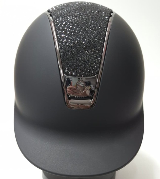 Samshield Shadowmatt 2.0 Schwarz – Luxus-Reithelm mit Crystal Intarsia
