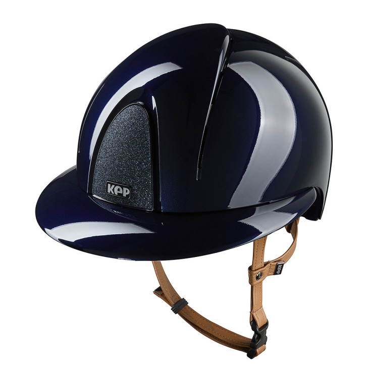 KEP Smart NOVA Polo Star Reithelm blau metal polish / beiger Kinnriemen