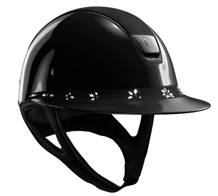 Samshield Miss Shadow Glossy schwarz Konfiguration Frontal Band Pearl Drops 55 M