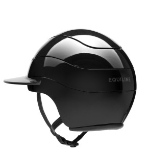Equiline Reithelm Xanto Schwarz Glänzend | Mit Sonnen-Visier