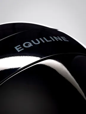 Equiline Reithelm Xanto Sonnen-Visier Schwarz Glänzend Front Swarovski