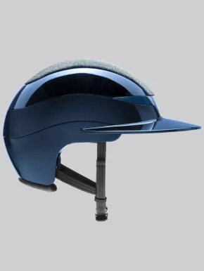 Equiline Reithelm Xanto Sonnen-Visier Blau Glänzend Top Swarovski
