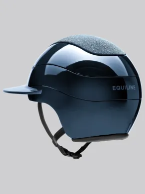 Equiline Reithelm Xanto Sonnen-Visier Blau Glänzend Top Swarovski