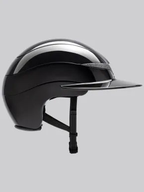 Equiline Reithelm Xanto Sonnen-Visier Schwarz Glänzend Swarovski-Steine
