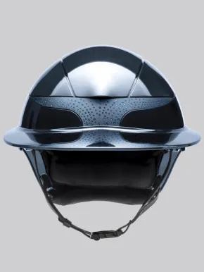 Equiline Reithelm Xanto Sonnen-Visier Blau Glänzend Swarovski-Steine