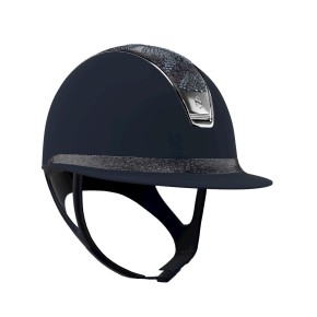 Samshield Miss Shield Shadowmatt 2.0 Blau – Crystal Intarsia & Chrome Blazon Luxus-Reithelm