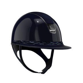 Samshield Miss Shield Shadowglossy 2.0 – Navy mit Swarovski Flower Frontalband & Alcantara Top