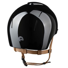 KEP Smart NOVA Silver Star Reithelm schwarz metal polish / beiger Kinnriemen